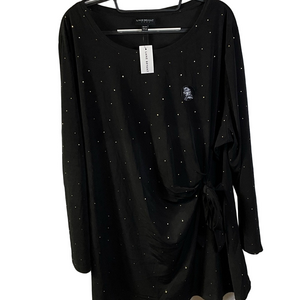 Lane Bryant Black Holiday Long Sleeve Tunic with Subtle Gold Sparkle Size 22/24